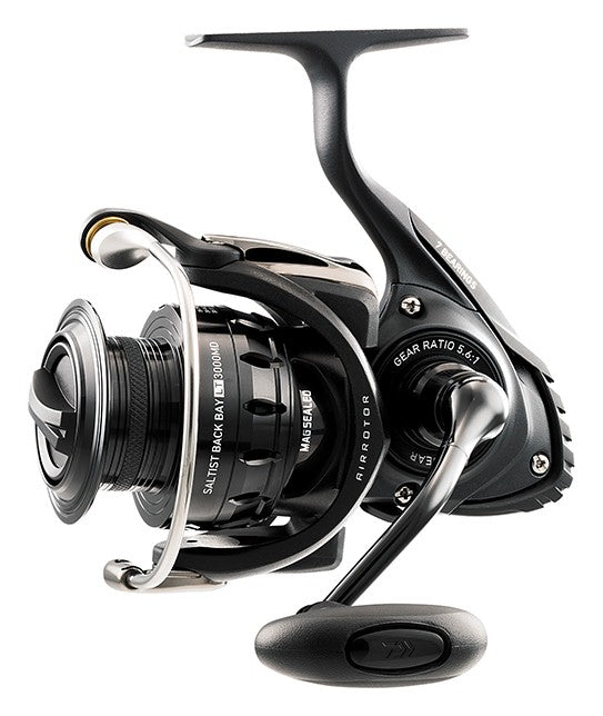 Side view of Daiwa Saltist Back Bay LT Spinning Reel