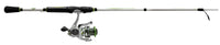 Lew's Mach 1 Speed Spin spinning rod and reel combo on a white background, showcasing the sleek design.