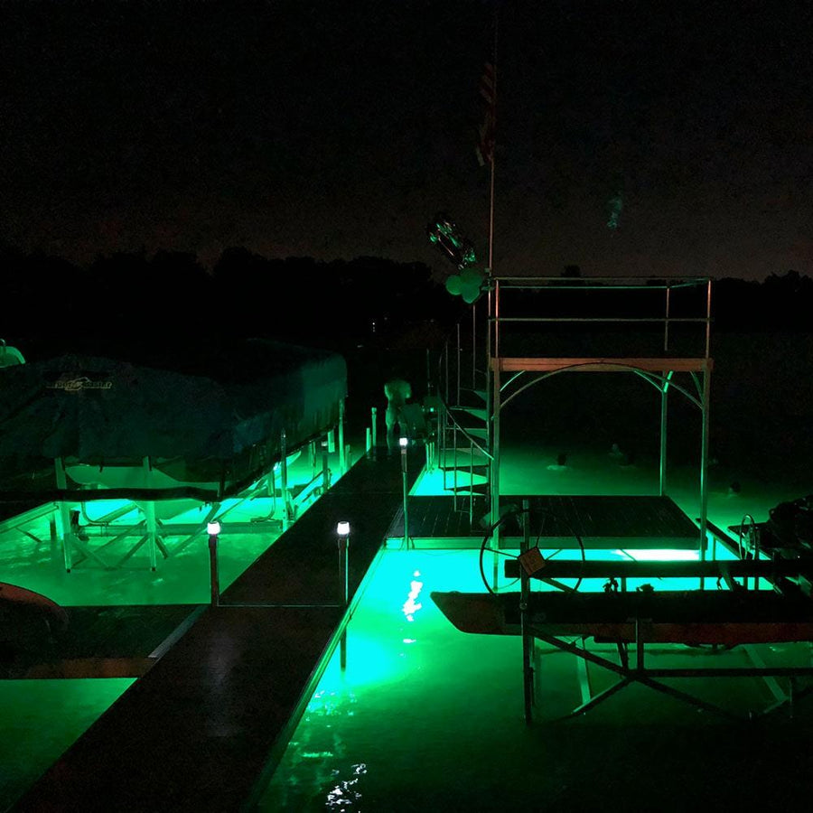 Hydro Glow 40W/120VAC Dock Mounted- DM260G Fishing Light - Green